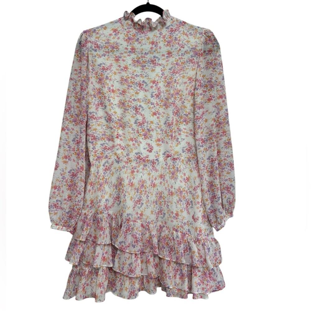 Floral Pink Ruffle Dress - Picture 3 of 6